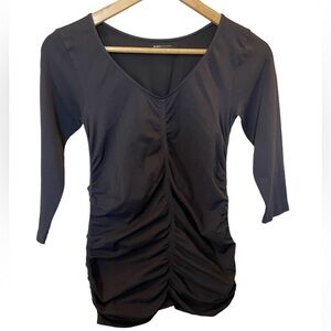 💙2 for $25💙 BCBGMAXAZRIA Black Ruched 3/4 Sleeve Top - Size Medium/Large